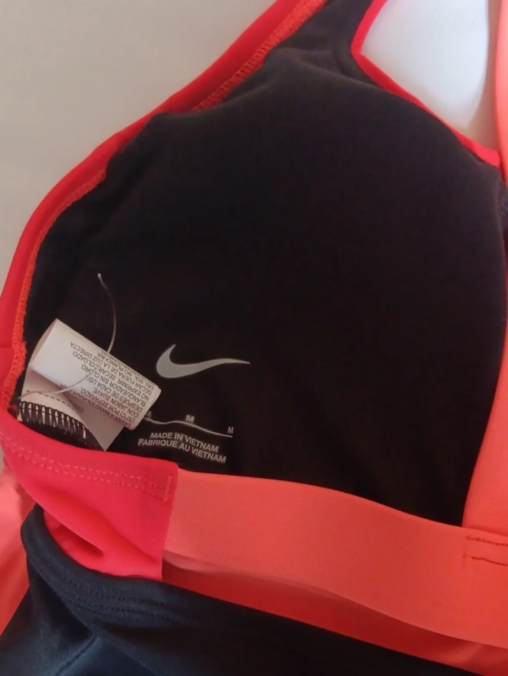 Nike Women’s Colorblock One-Piece Swim Suit - Coral, Peach & Black